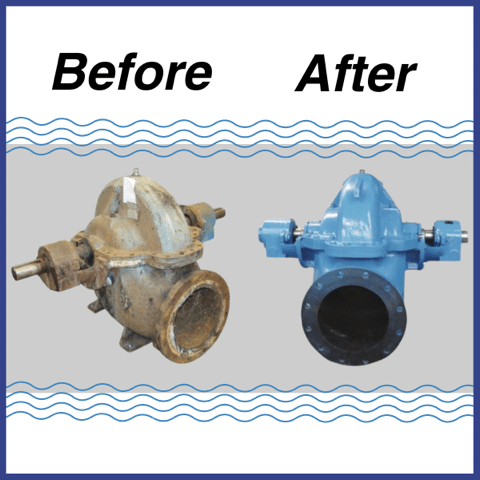 Pump Repair before and after